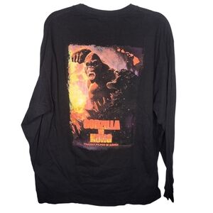 Godzilla Vs. King Kong Apex Film Crew Long Sleeve Graphic T-Shirt Movie Promo XL